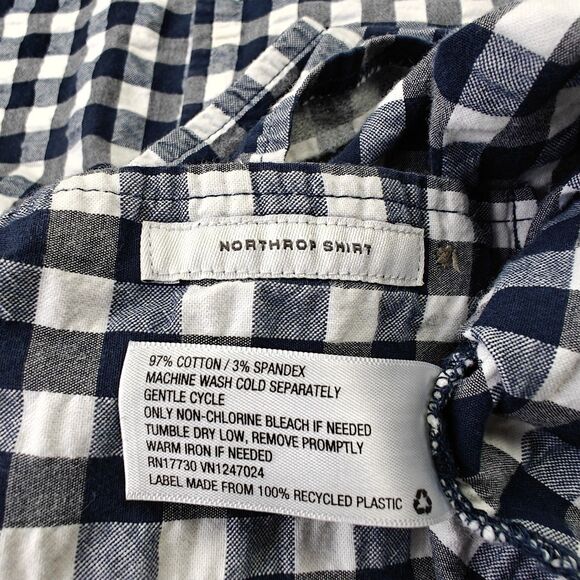 Goodfellow Northrop Short Sleeve Shirt Women's L Gray Check Standard Gingham - Picture 4 of 6